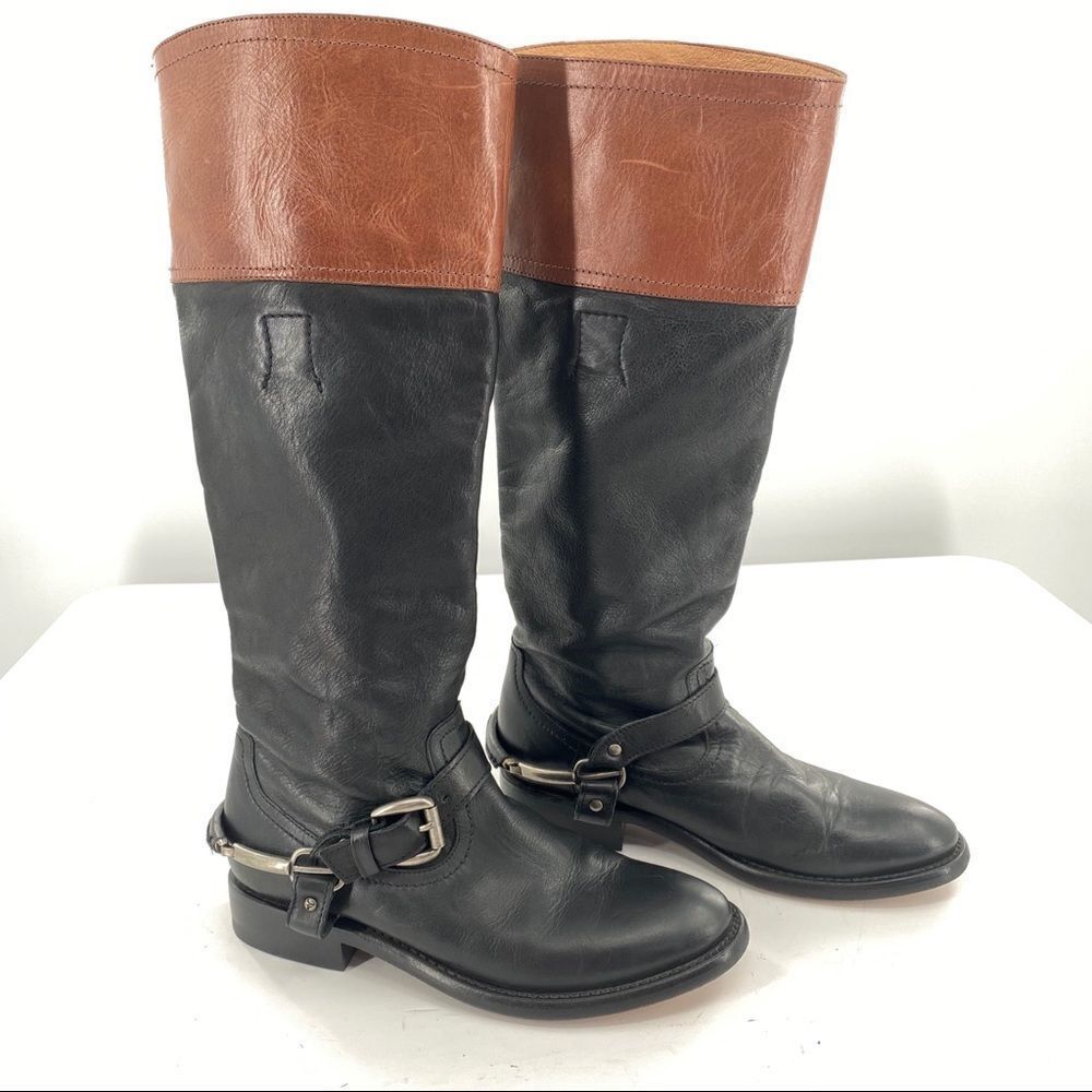 TRASK Leather Harness Riding Boots - Picture 5 of 15